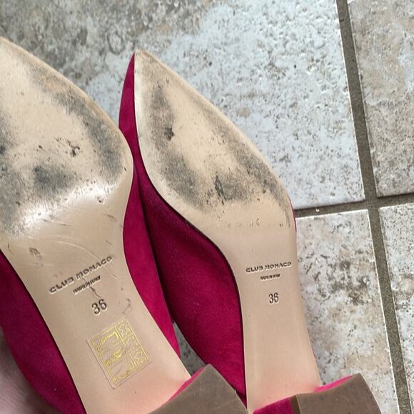 Club Monaco Loalla Mules In Magenta - Picture 10 of 16